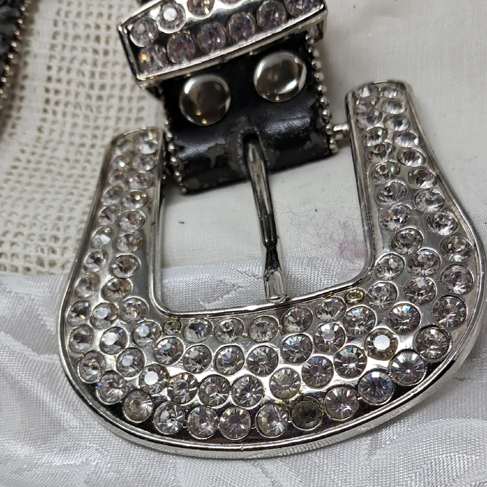 Genuine Leather Belt with Silver Accents - Picture 4 of 9